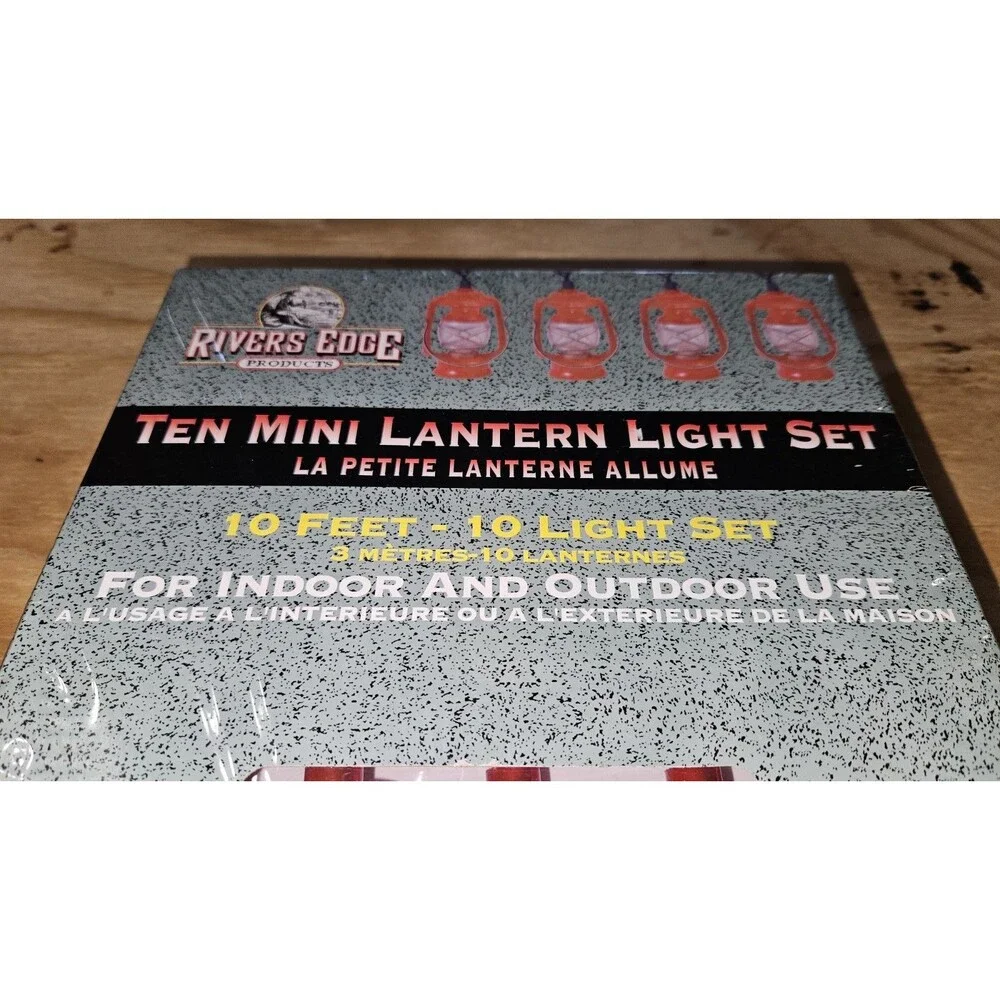 NEW 10' String Lights Set Mini LANTERNS INDOOR OUTDOOR Rivers Edge Camp sealed